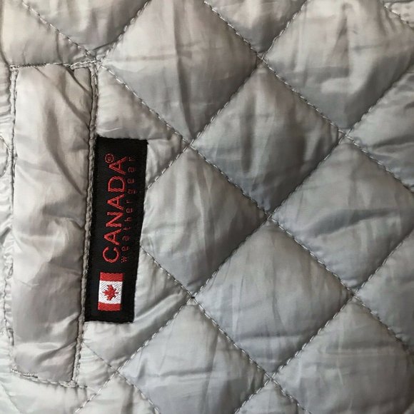 Canada Weatherguard Quilted Puffer Gray Fleece Zip Vest Toddler Baby Size 6/9 M - Picture 4 of 6